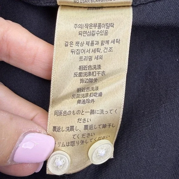 Vtg Burberry Women's L Slim Luxury Black Oxford Y2K Big EKD Logo Placket Lining - Picture 14 of 16